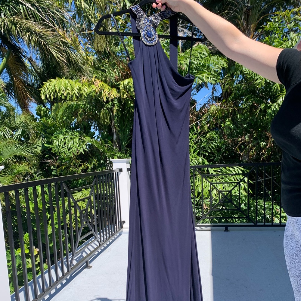Bedazzled navy gown